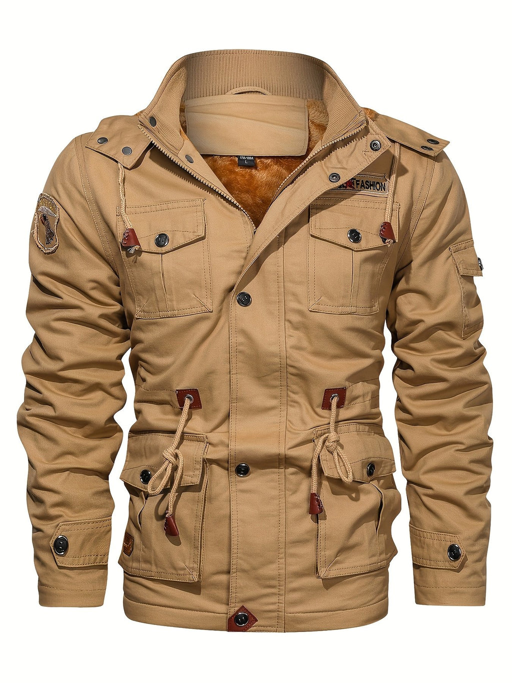 Men's workwear hooded jacket styled with jeans for cold weather