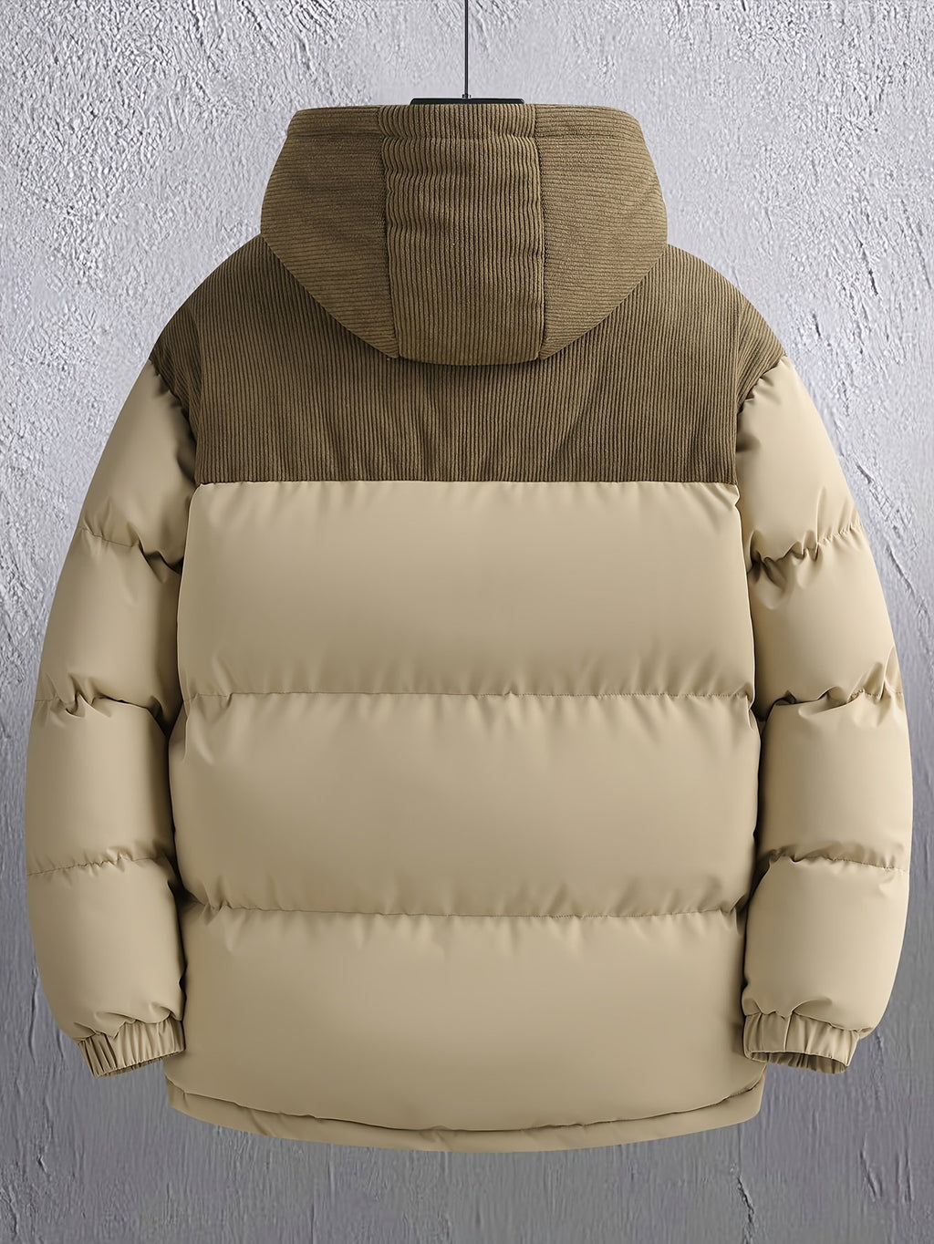 Back view of the men's detachable hood jacket
