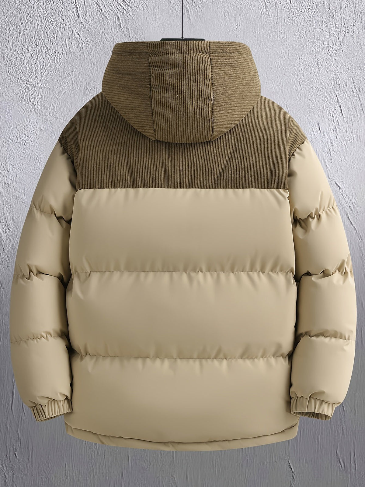 Back view of the men's detachable hood jacket