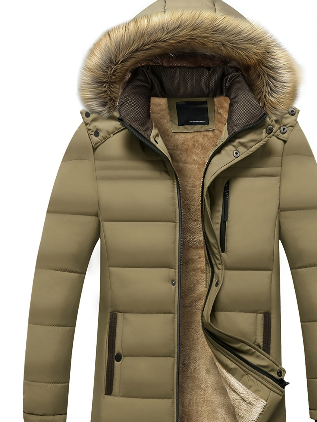 Side view of the men's fleece-lined windbreaker showing the fit