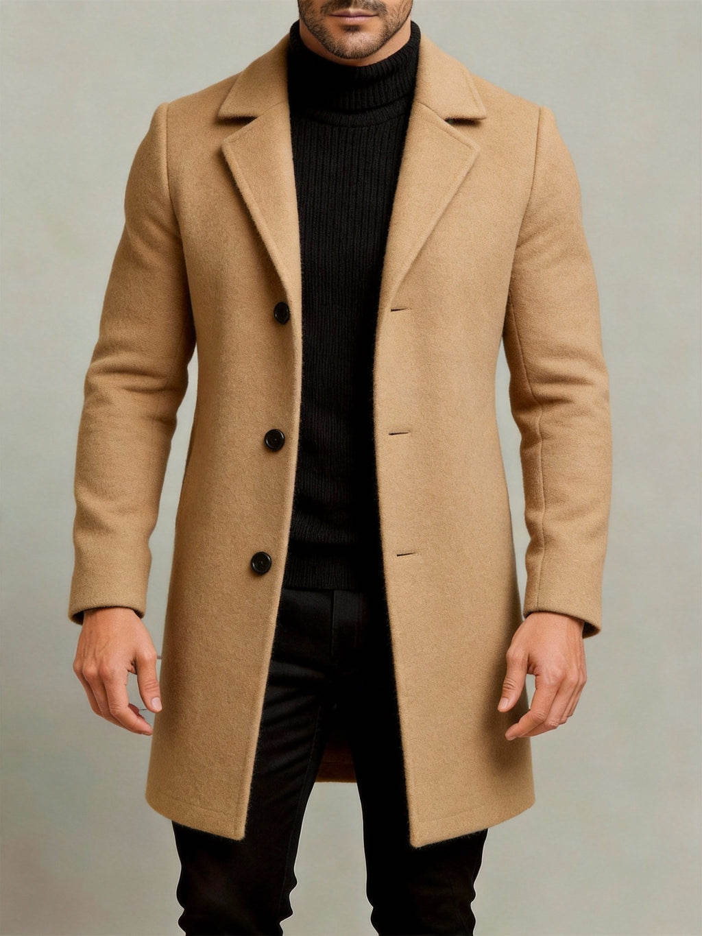 Back view of the men's lightweight trench coat