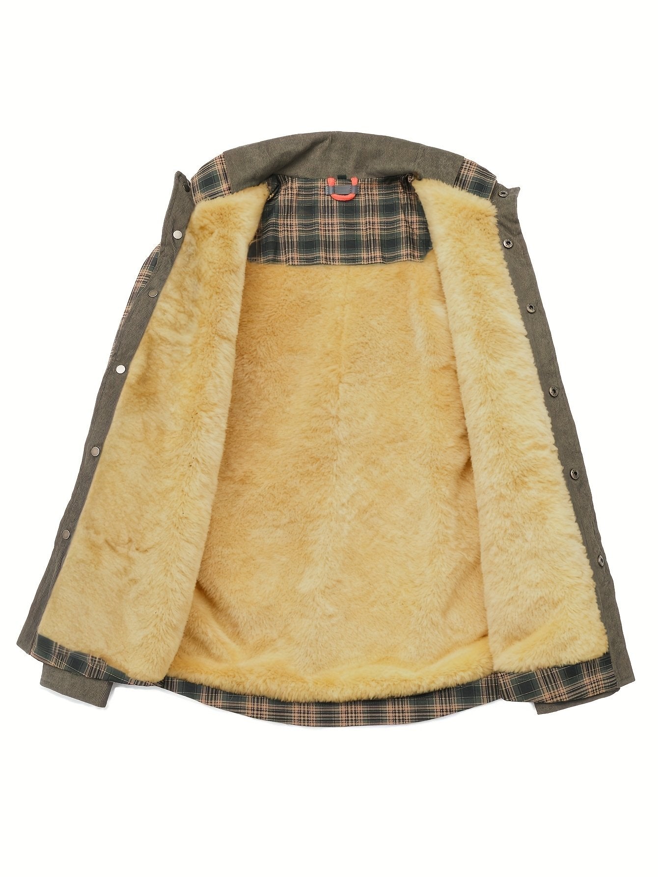 Lupo Delle Alpi men's fleece-lined plaid shirt jacket shacket, cosy retro winter layer - lifestyle view