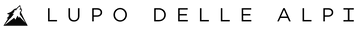 Official Lupo Delle Alpi logo with a minimalist wolf and mountain icon, transparent background.