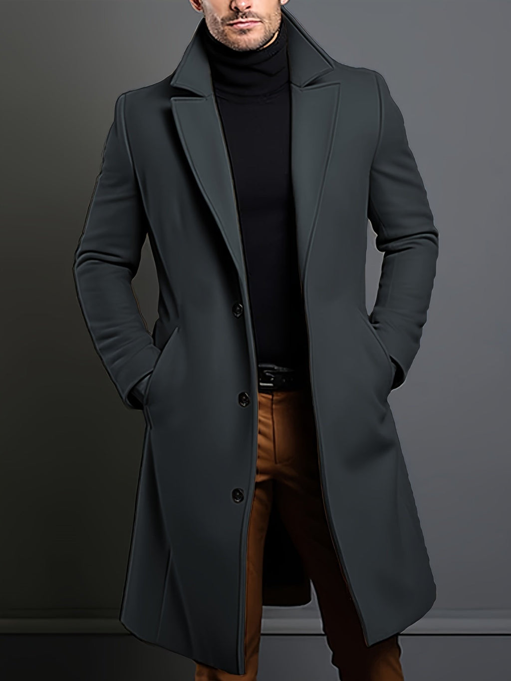 Men's tweed blazer jacket shown from the front for winter