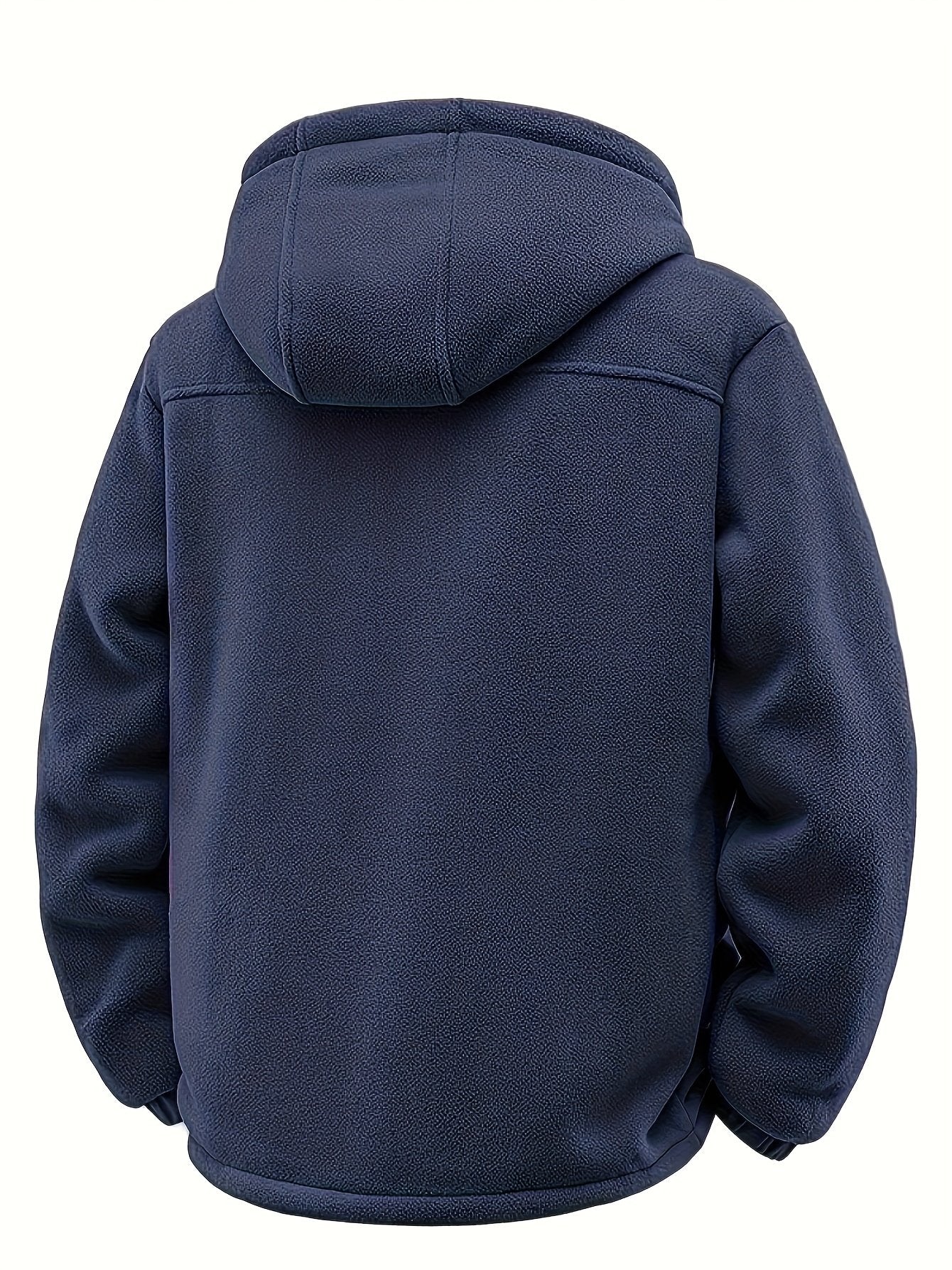 Close-up of full zipper and front pocket on fleece jacket - image 4