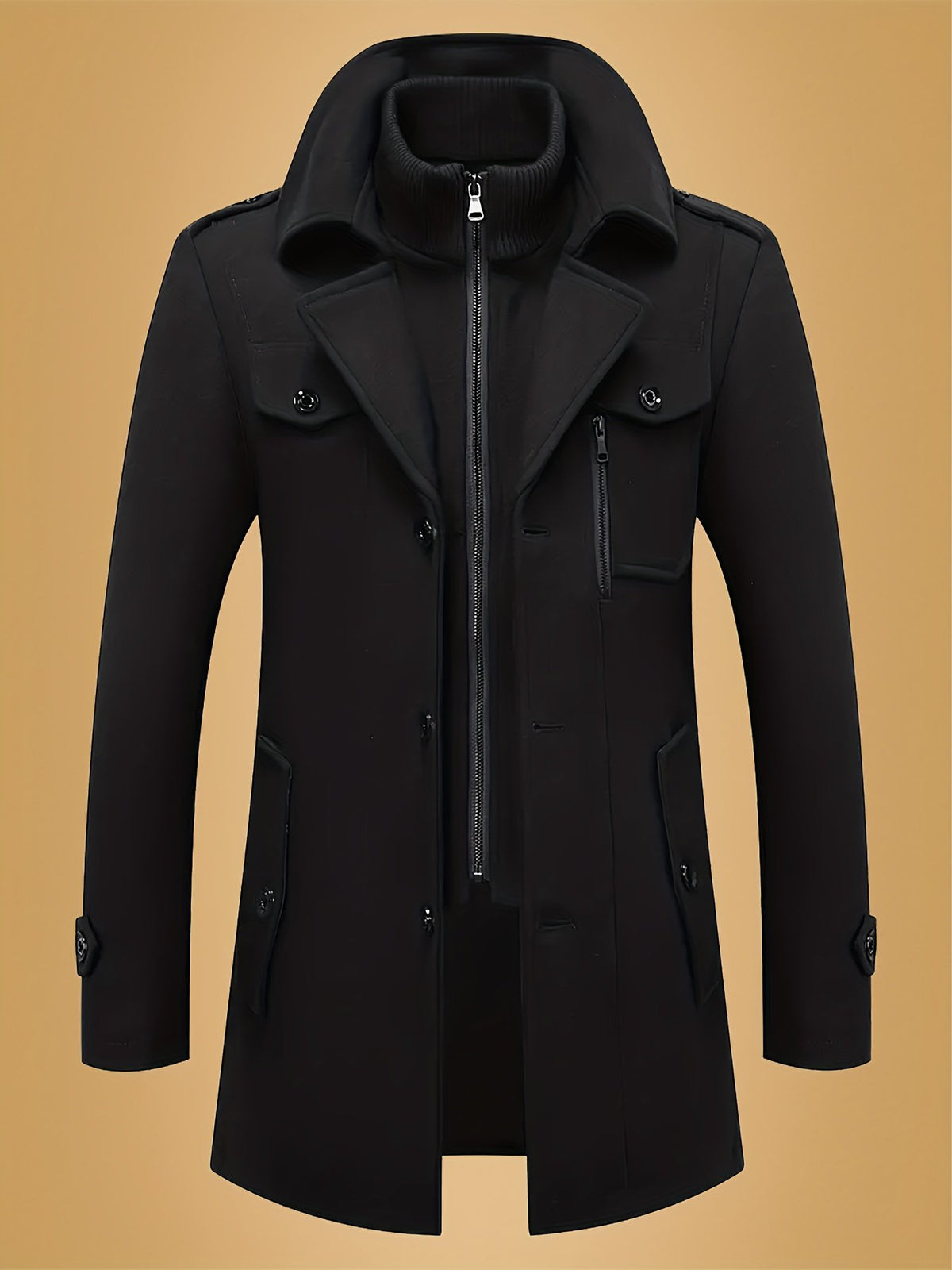 Back view of the men's slim tweed coat