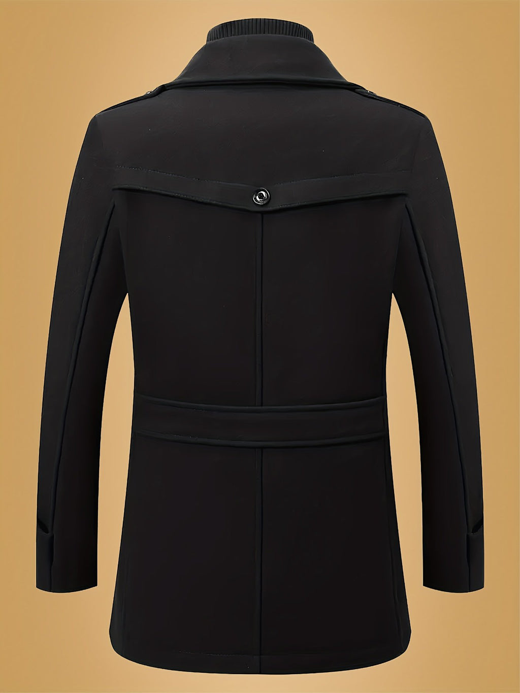 Men's slim tweed coat styled with jeans for cold weather
