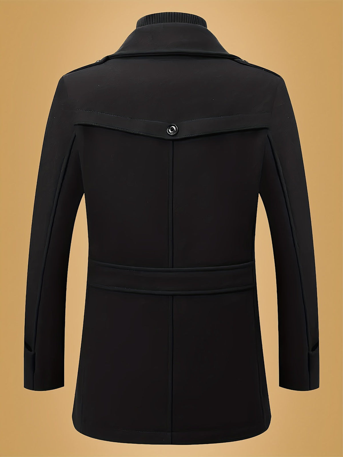 Men's slim tweed coat styled with jeans for cold weather