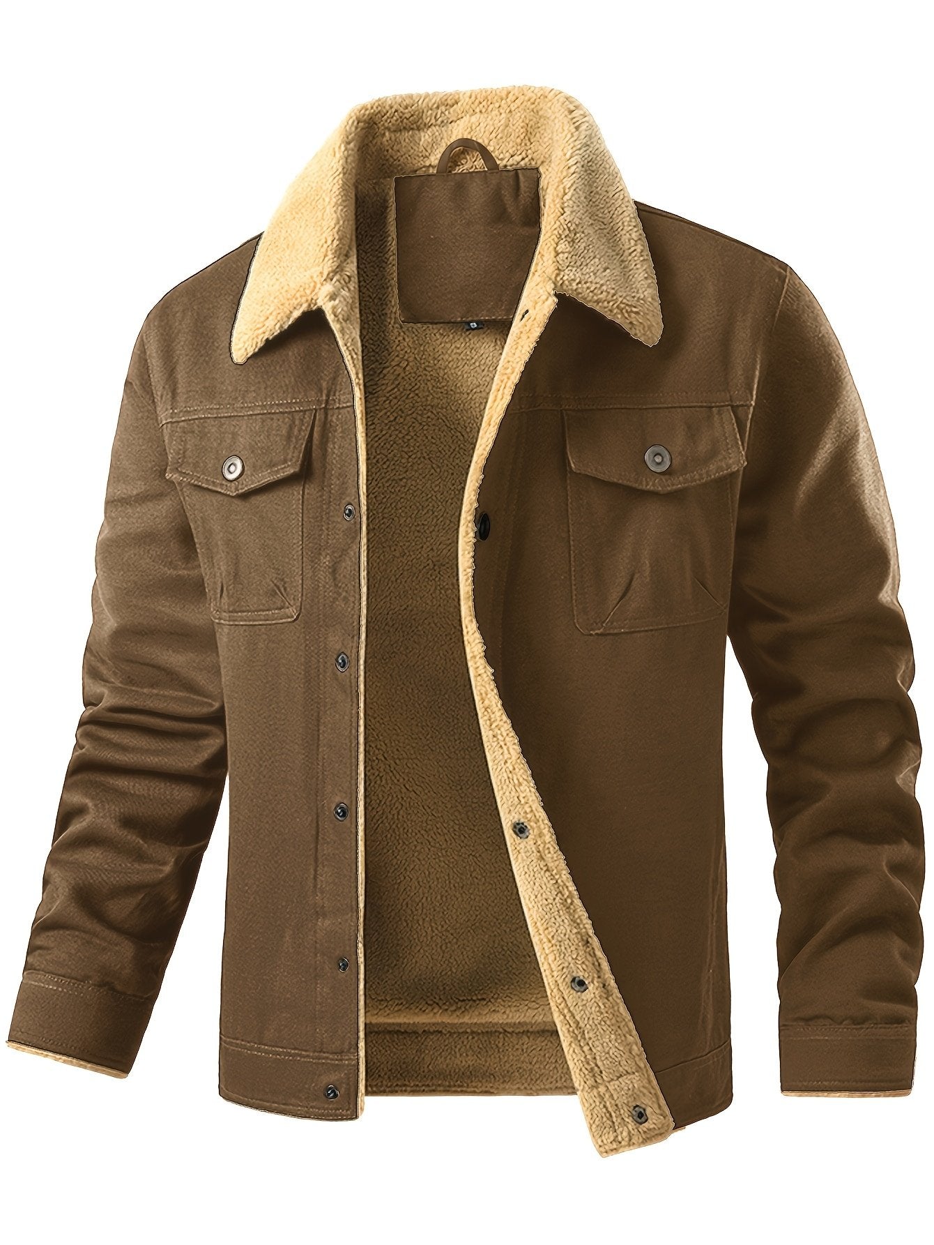 Back view of the men's sherpa fleece trucker jacket