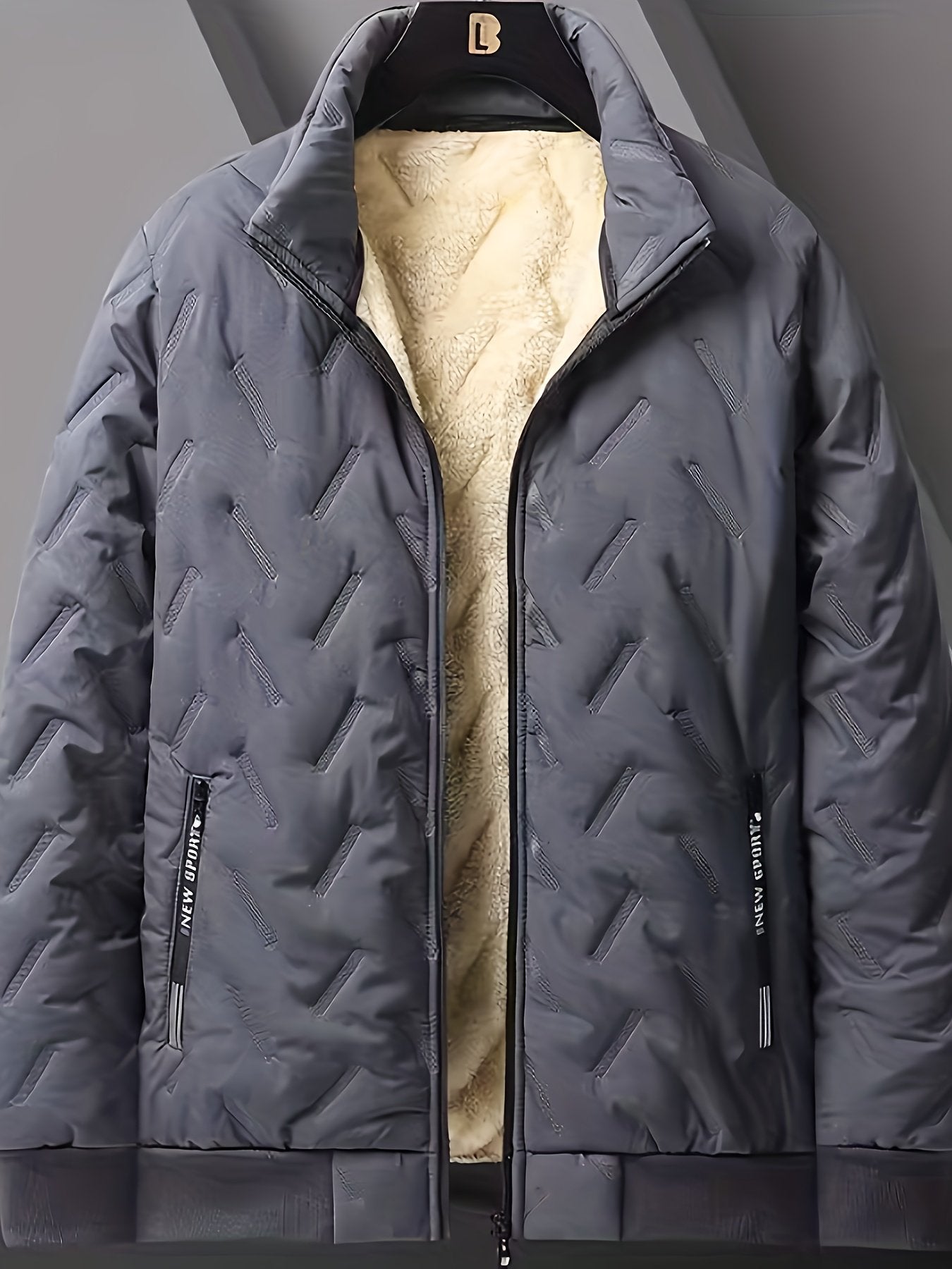 Back view of the men's thermal insulated jacket