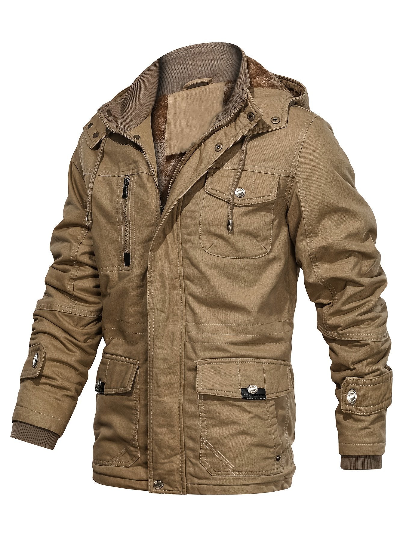 Side view of the men's vintage field jacket showing the fit