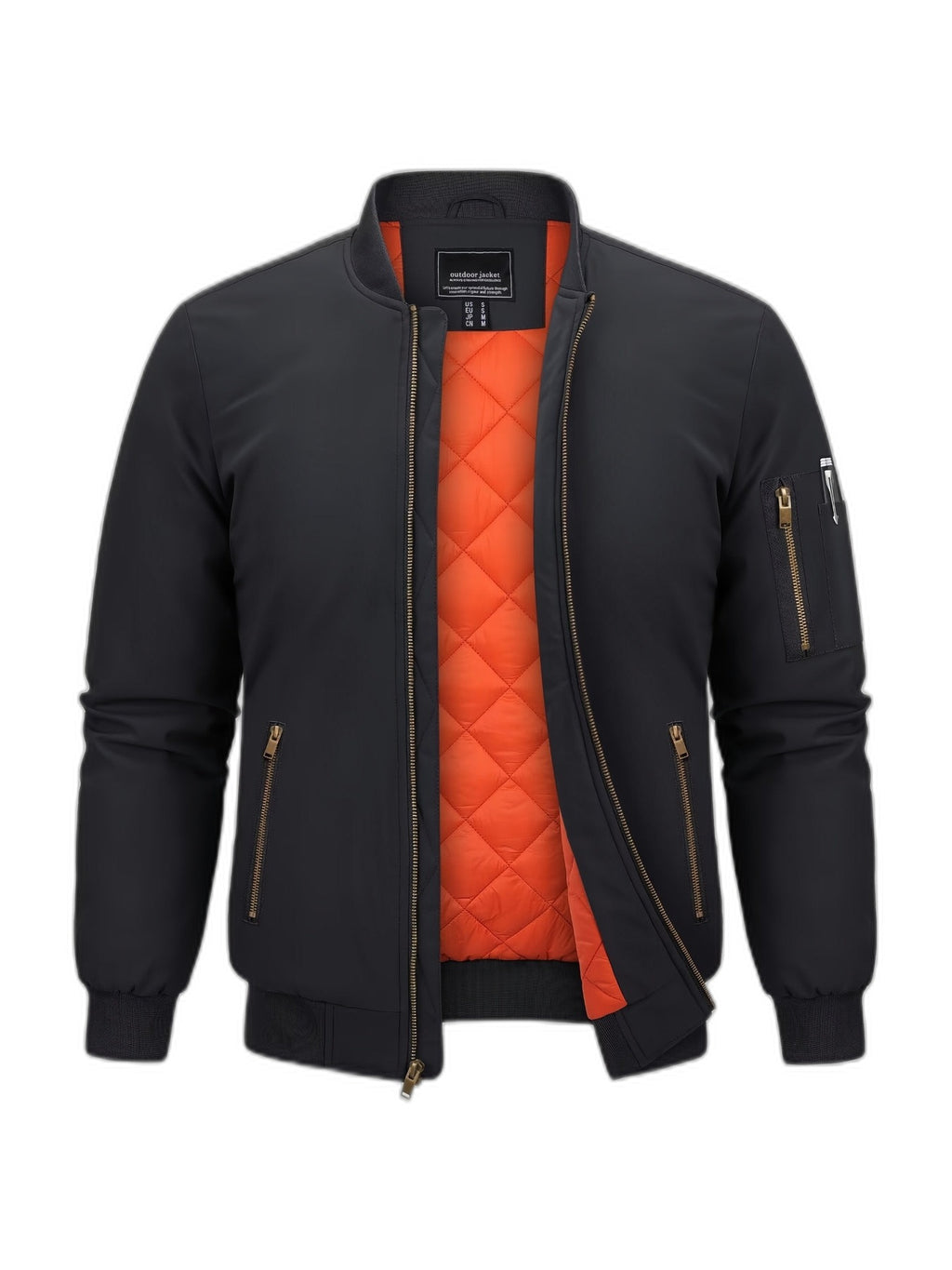Men's Padded Bomber Jacket Thermal Coat