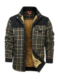 Men's Plaid Shirt Jacket Colour-Block Shacket