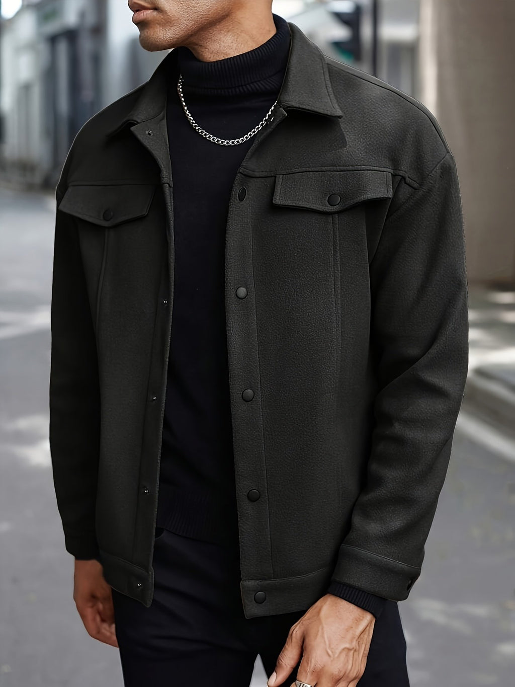 Back view of the men's short lapel jacket