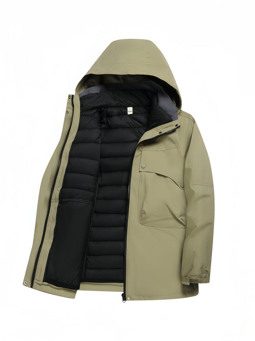 Men's 3-in-1 ski jacket shown from the front for winter