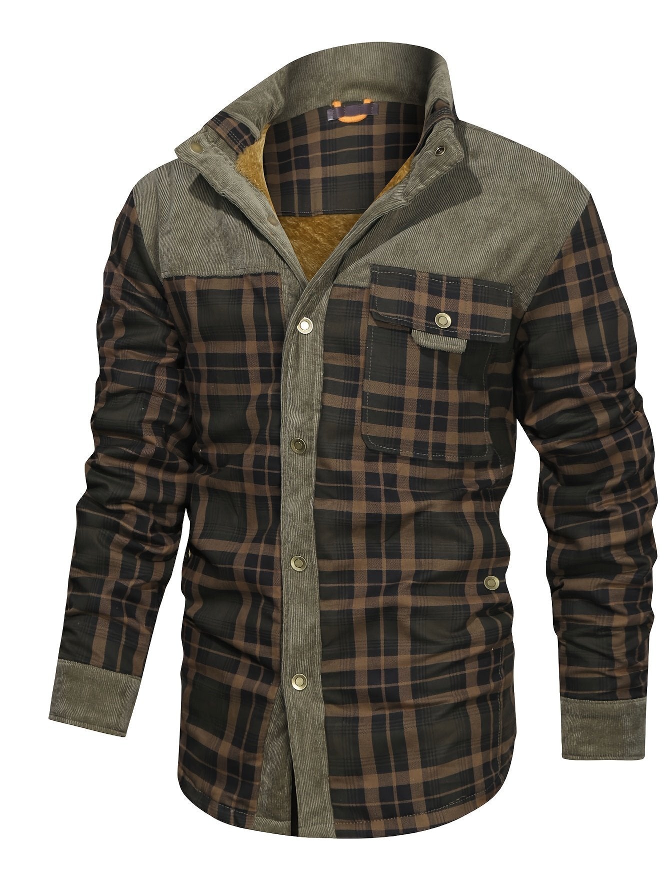 Plaid shacket side view long sleeve for winter layering - image 2