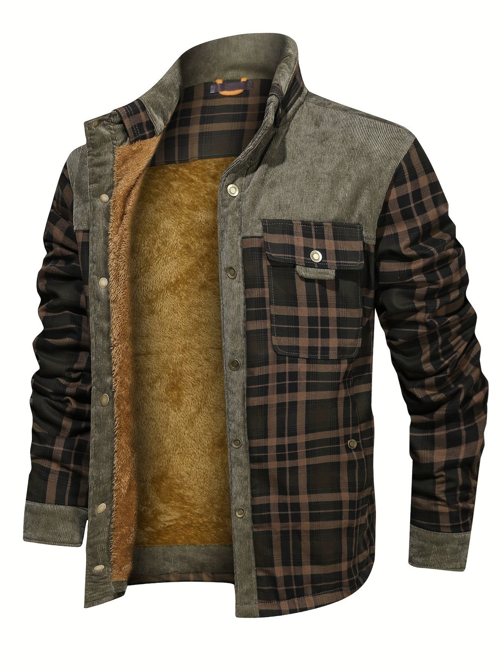 Men's plaid shacket styled as a casual winter layer - image 6