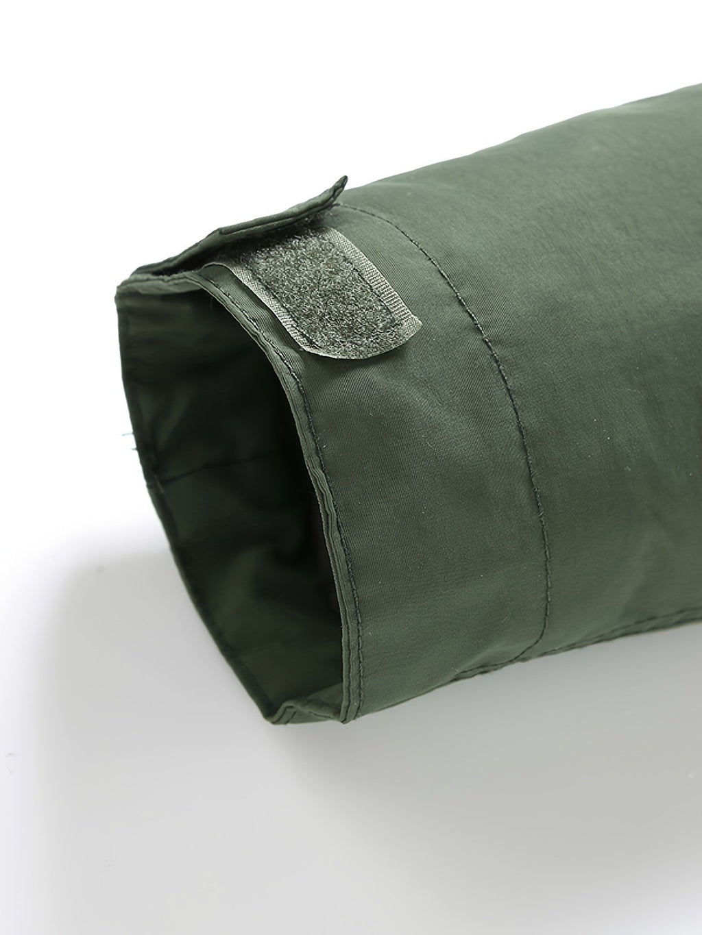 Close-up of the men's fleece-lined gilet jacket fabric and stitching