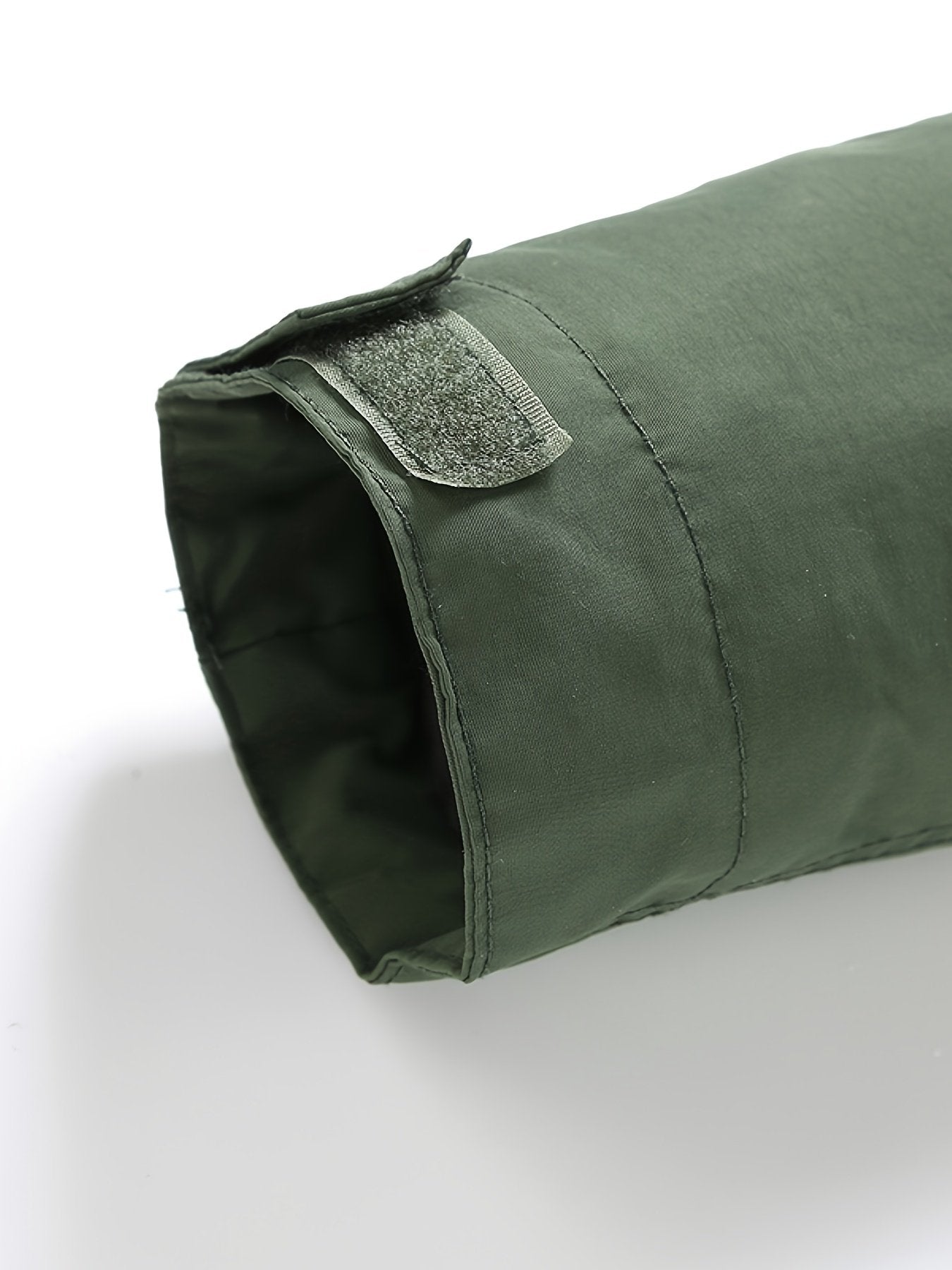 Close-up of the men's fleece-lined gilet jacket fabric and stitching
