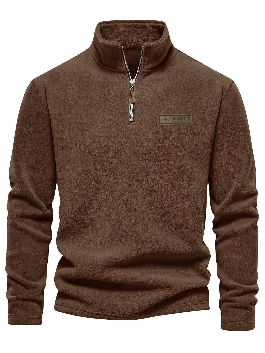 Lupo Delle Alpi men's soft fleece pullover, warm stand-collar street-style top - lifestyle view