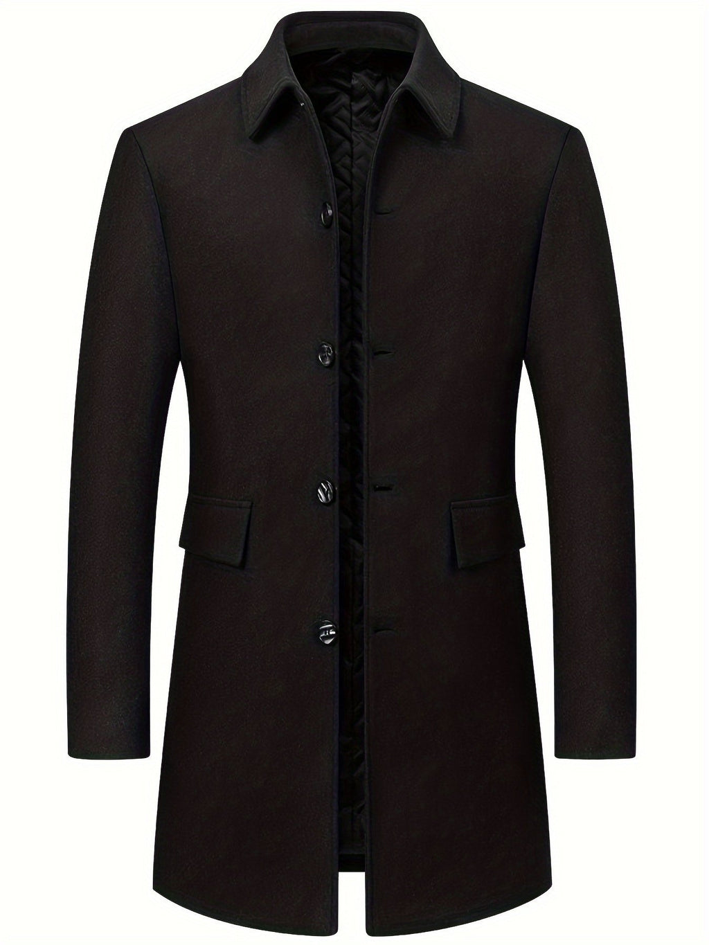 Pocket detail on the men's wool blend tweed overcoat