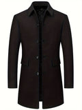 Pocket detail on the men's wool blend tweed overcoat