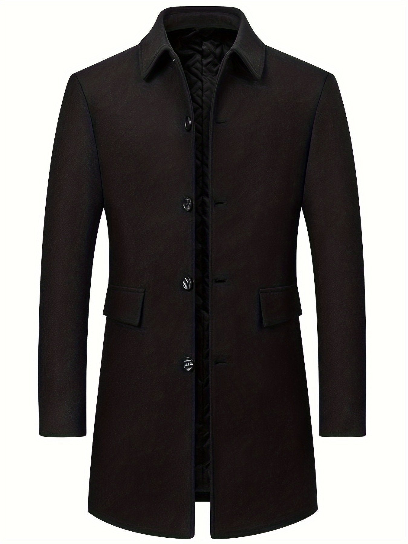 Pocket detail on the men's wool blend tweed overcoat