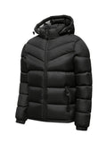 Pocket detail on the men's fleece-lined parka