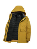 Collar and fastening detail of the men's 3-in-1 ski jacket