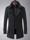 Pocket detail on the men's wool tweed coat