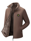 Pocket detail on the men's padded stand collar jacket