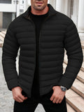 Pocket detail on the men's padded winter coat
