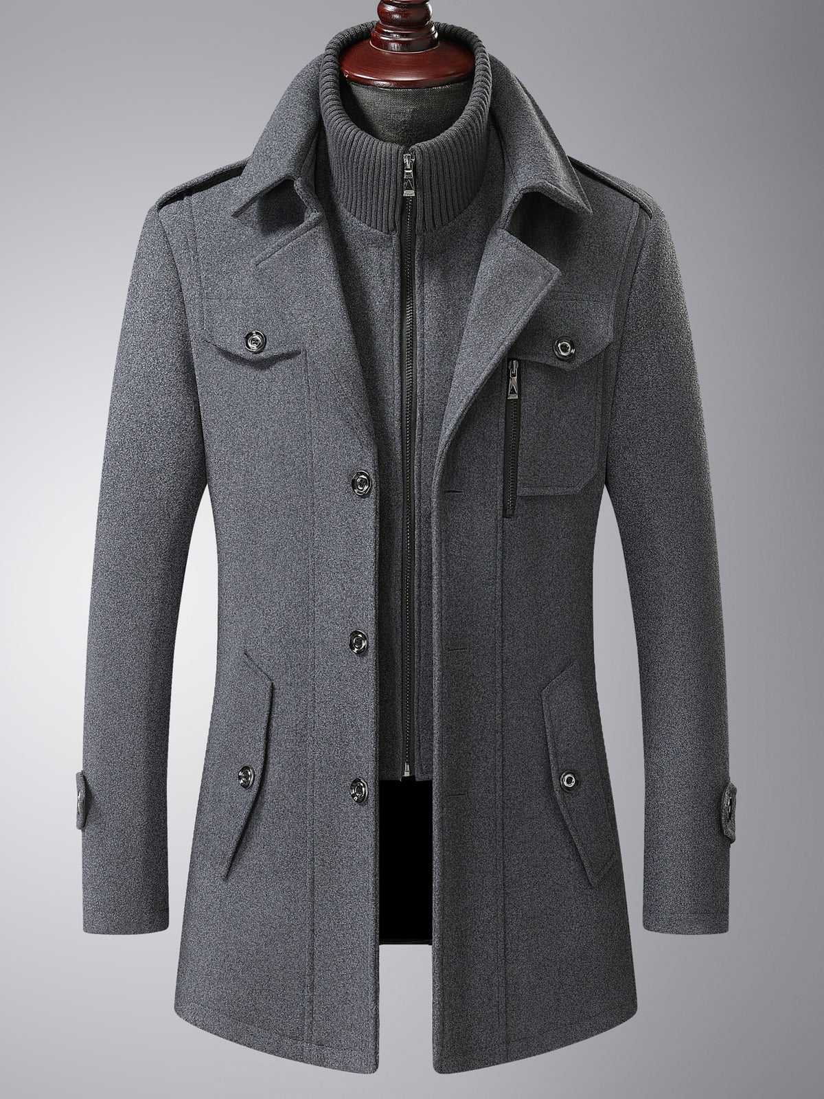 Inner lining of the men's wool tweed coat