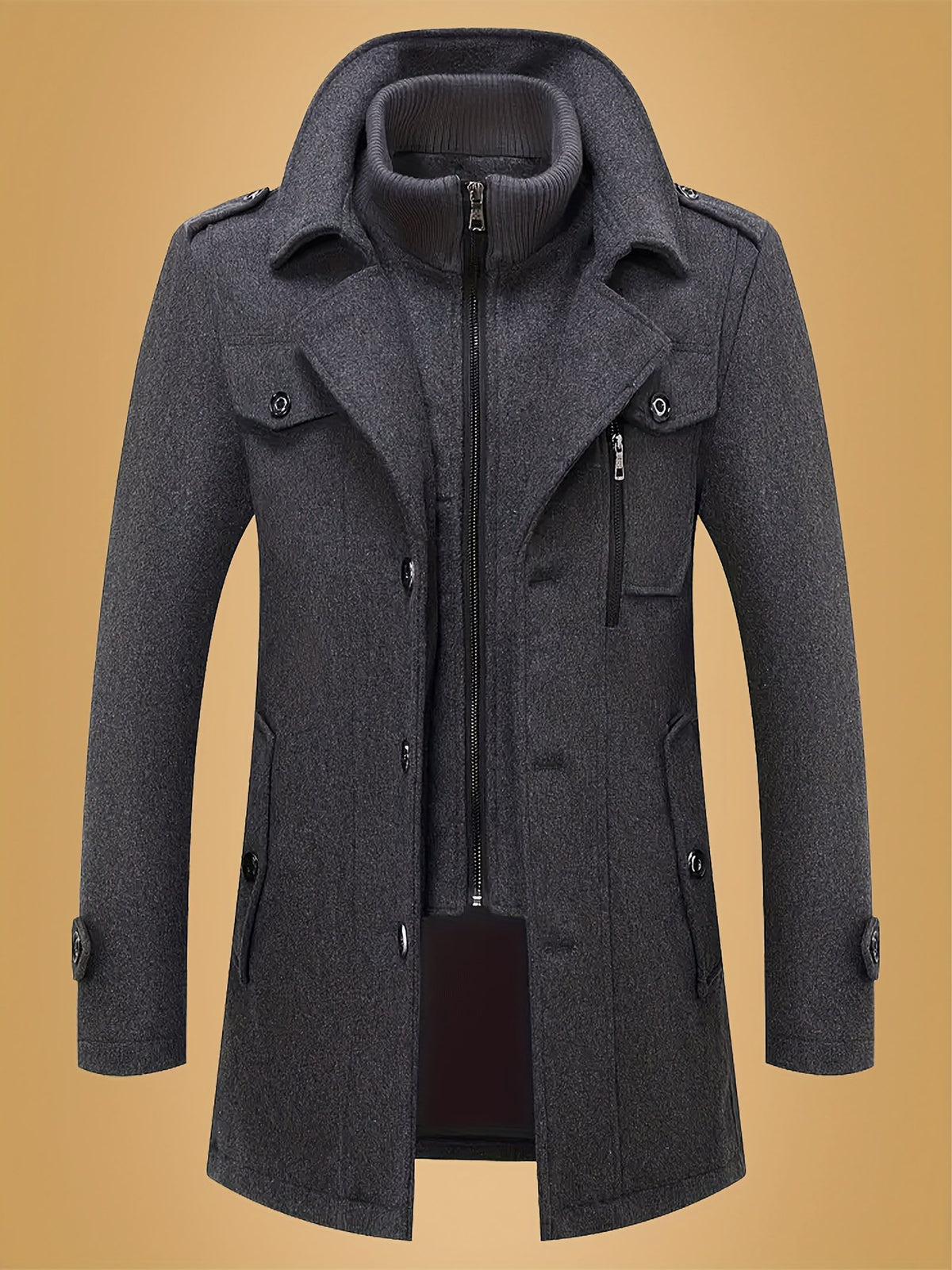 Inner lining of the men's slim tweed coat