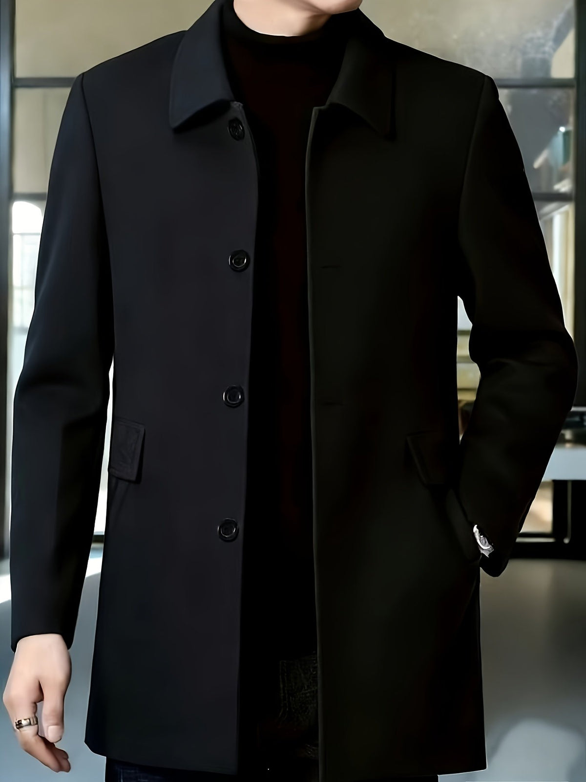 Inner lining of the men's single-breasted overcoat