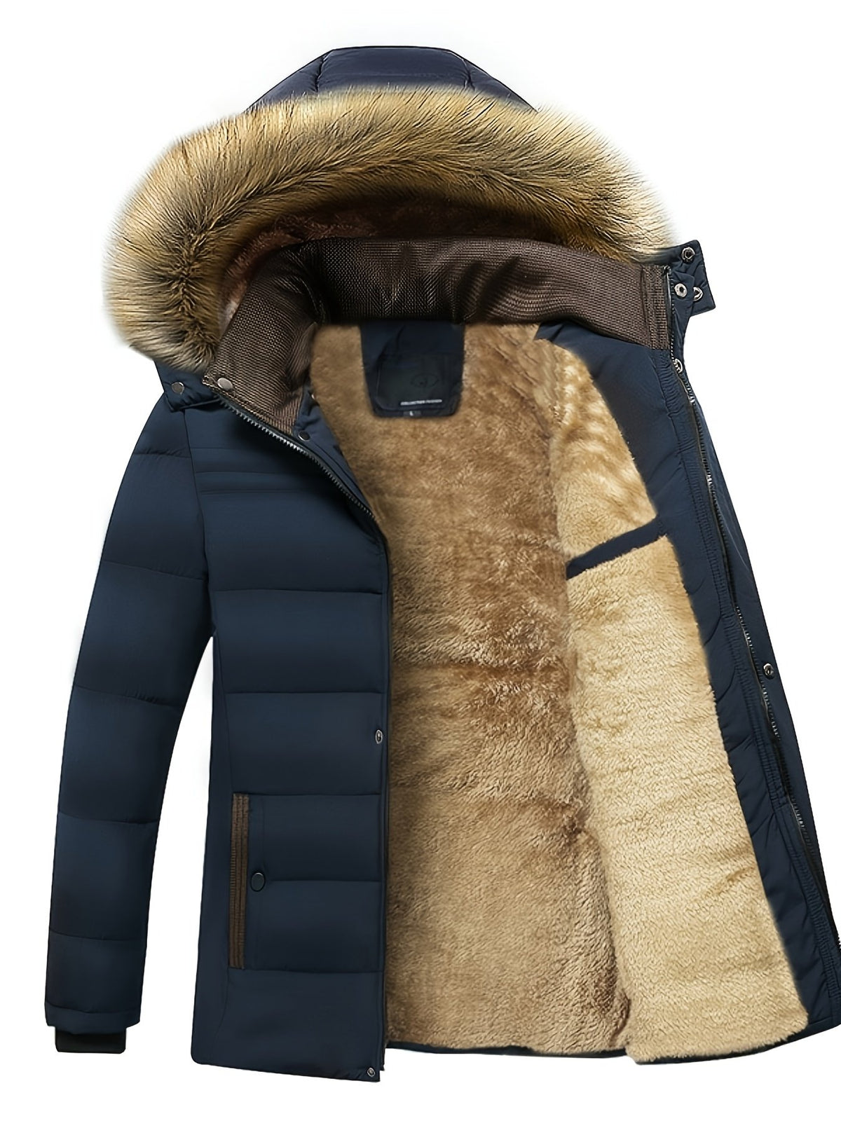 Inner lining of the men's fleece-lined windbreaker