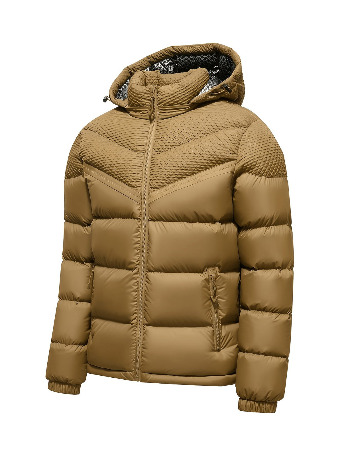 Cuff and sleeve detail of the men's fleece-lined parka