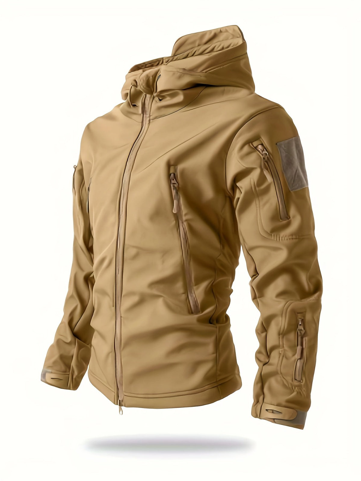 Cuff and sleeve detail of the men's softshell hooded jacket