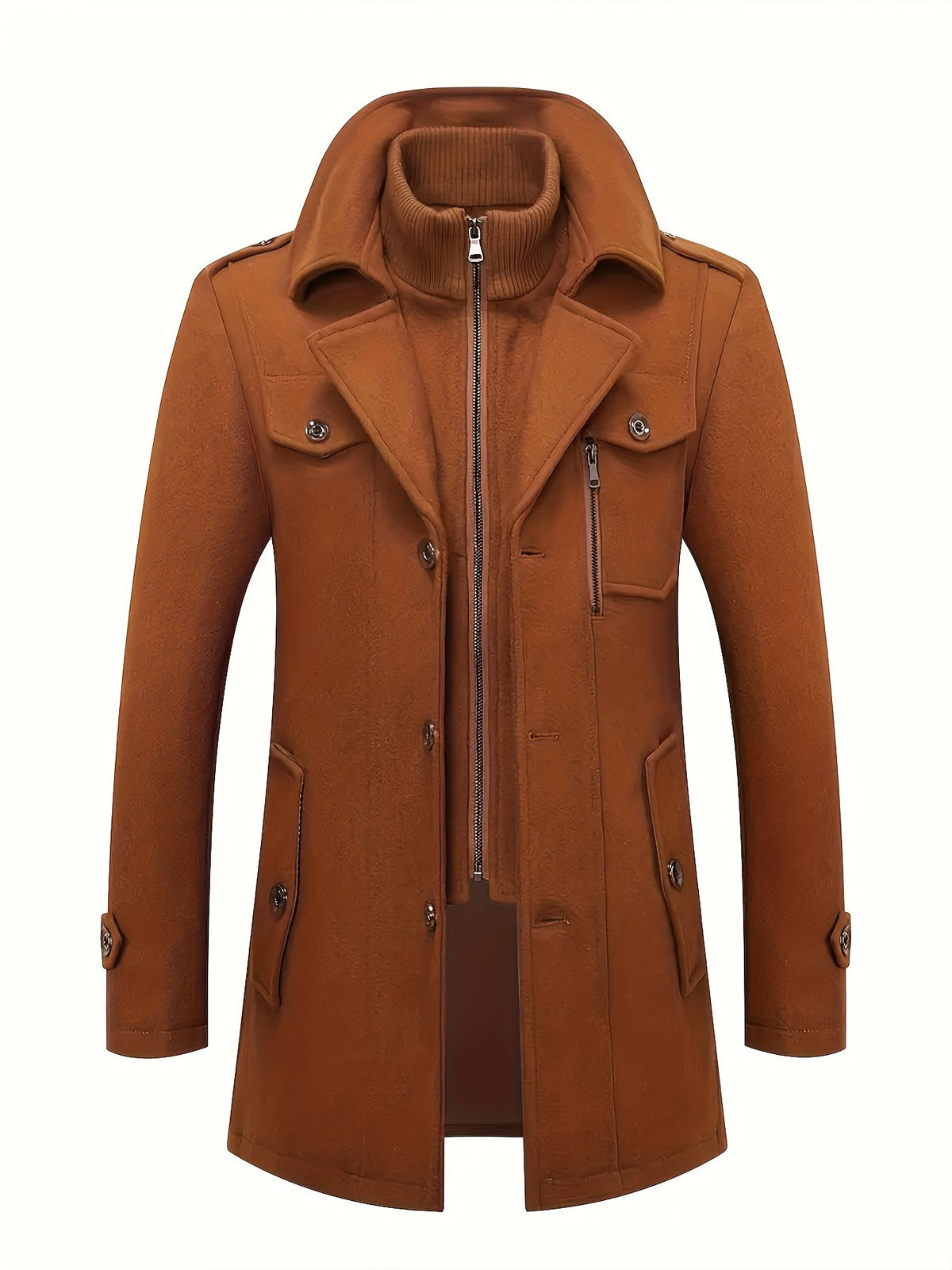 Cuff and sleeve detail of the men's slim tweed coat