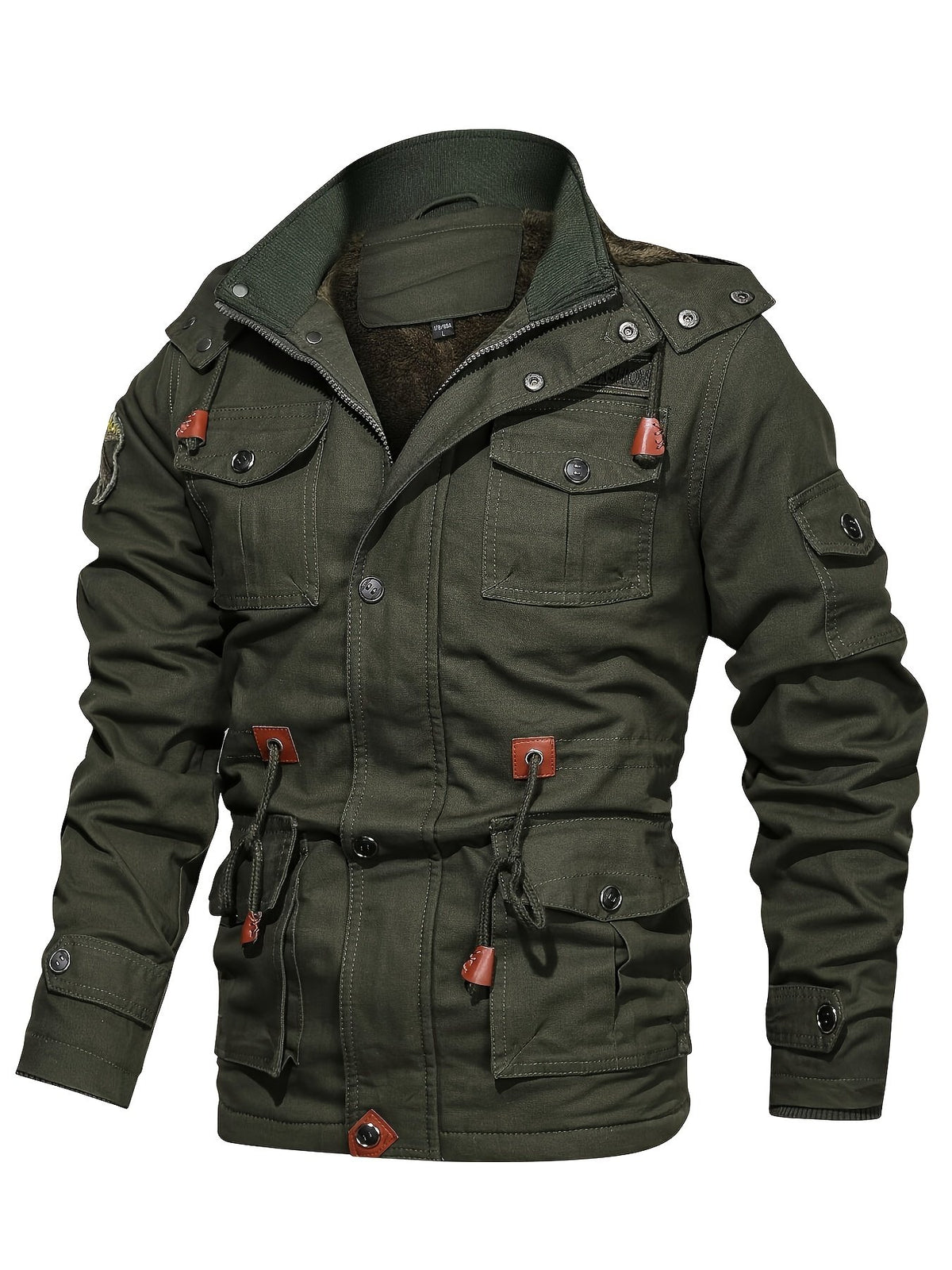 Cuff and sleeve detail of the men's workwear hooded jacket