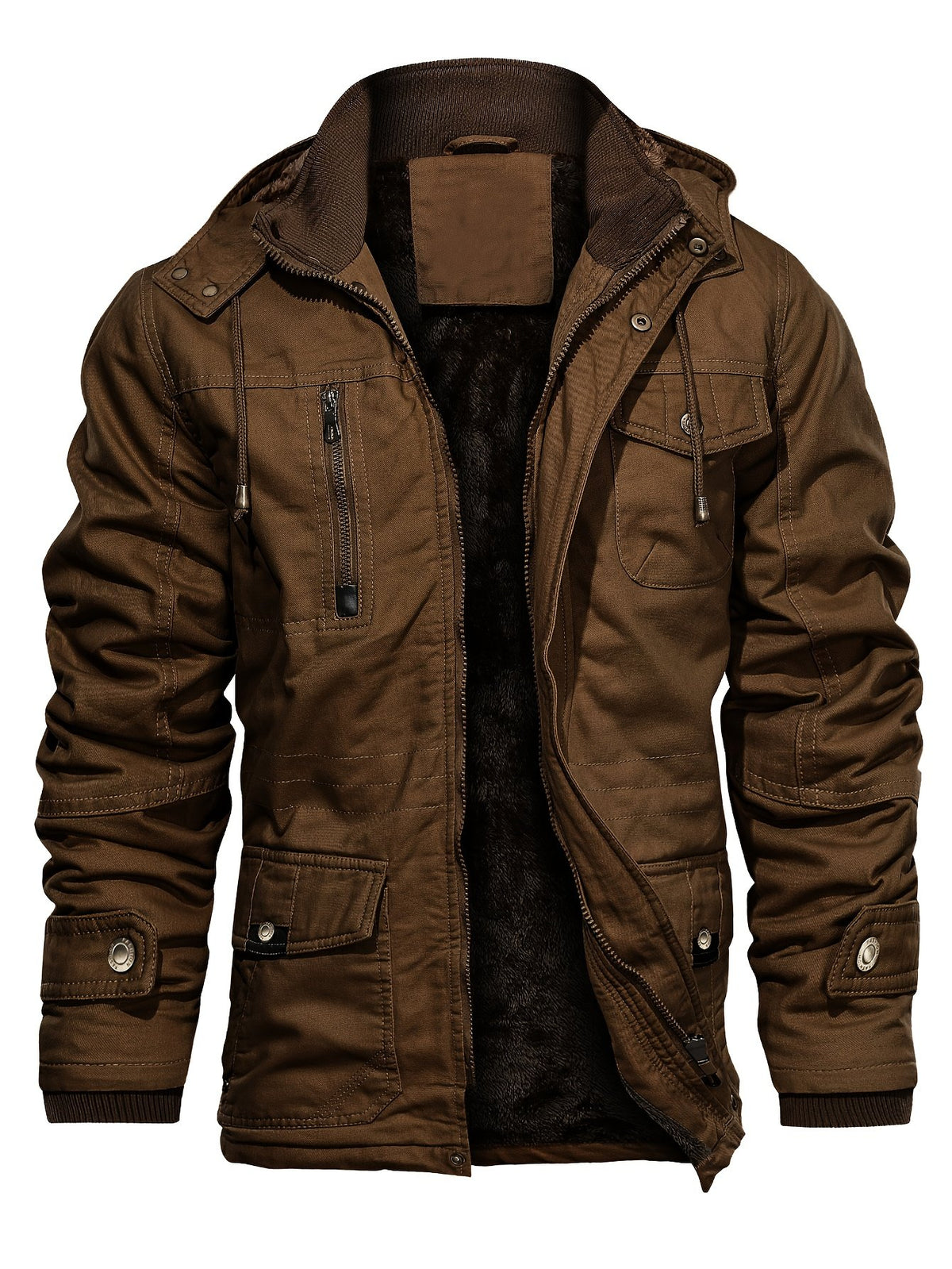 Men's vintage field jacket shown flat to display cut and length